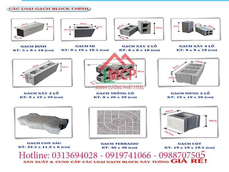 Hiện nay trên thị trường xây dựng có những chiếc gạch block nào?