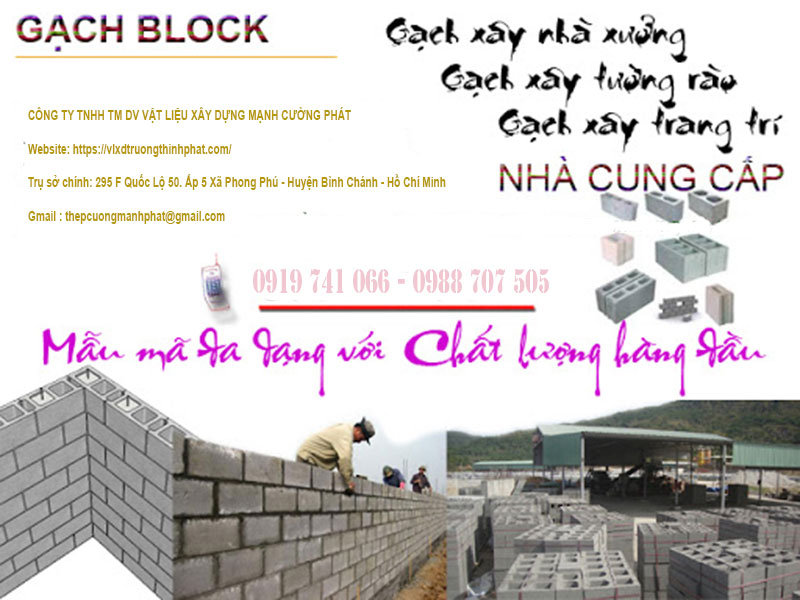 Bảng báo giá gạch Block giá rẻ tại Tphcm câp nhật mới nhất năm 2025 - VLXD Mạnh Cường Phát